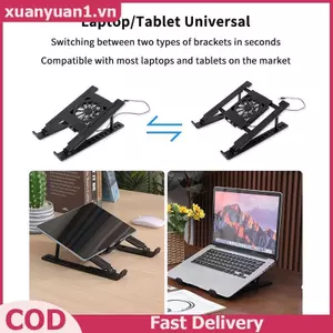 XUAN Laptop Đế Làm Mát Có Thể Gập Lại Laptop Làm Mát Pad Giá Đỡ Di Động Notebook Tản Nhiệt Braet Nâng Cao Ra Với 1 Quạt Làm Mát VN