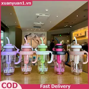 Bình Nước XUAN Dung Tích Lớn 1300ML Cho Trẻ Em Cốc Nhựa Dễ Thương Có Ống Hút Trường Sử Dụng Ngoài Trời VN