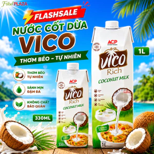 Nước Cốt Dừa Vico Hộp 330ml & 1L - Thơm Ngon Từ Thiên Nhiên, Cốt Dừa Hộp Chất Lượng