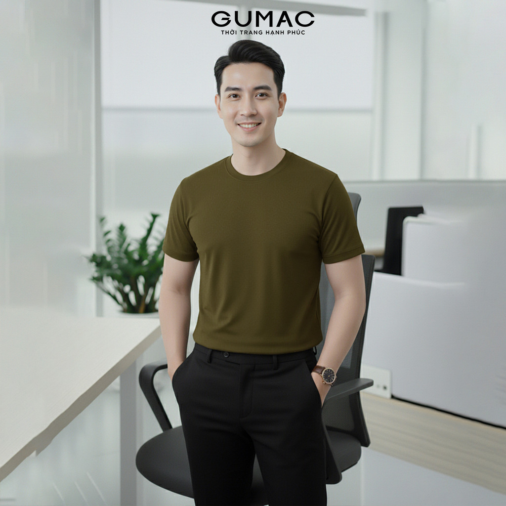 Áo Thun Nam Basic Chất Thun Nano Thời Trang GUMAC LATNF0432