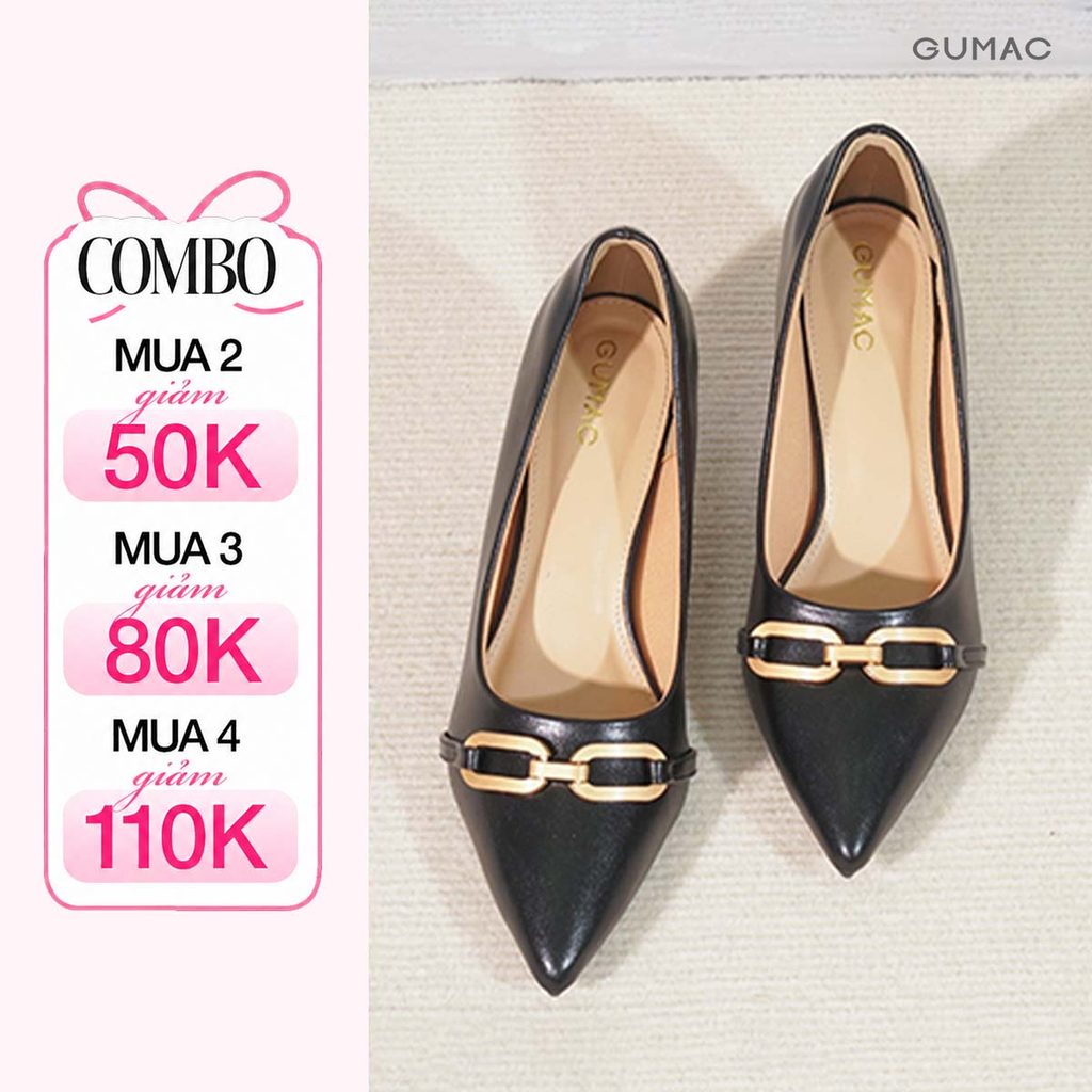 Giày Bít Phối Khóa Thời Trang Nữ GUMAC GF04058
