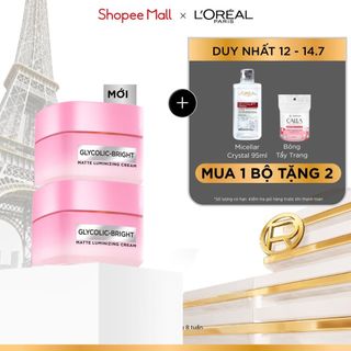 Bộ đôi kem dưỡng sáng da đột phá Melasyl mờ thâm mụn, nám L'Oreal Paris Glycolic Bright 50mlx2