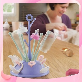 Khay Úp Bình Sữa Cho Bé Sơ Sinh – Giá Phơi Bình Sữa Xoay 360°, Có Khay Hứng Nước, Gập Gọn Tiện Lợi