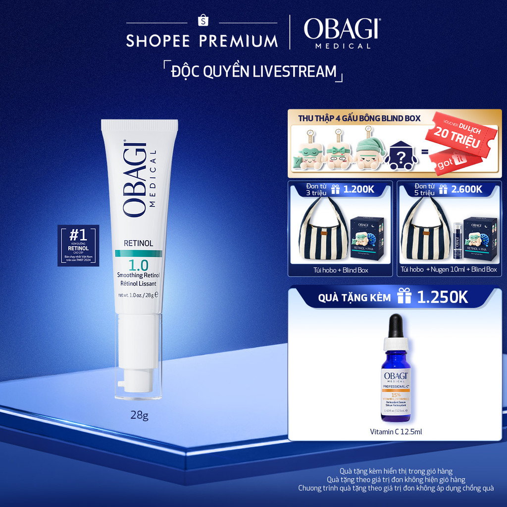 Kem Dưỡng Làm Mờ Nếp Nhăn & Làm Đều Màu Da Obagi Retinol 1.0 (28g)