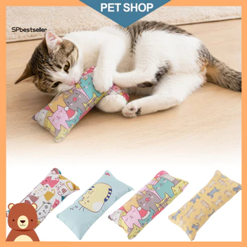 Đồ chơi cho mèo Sp có giấy nhăn Kích thích đồ chơi cho mèo Đồ chơi gối ôm với Catnip Silver Vine Crinkle Kitten Kicker Gối ôm in hình dễ thương cho mèo trong nhà –