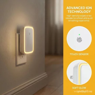 PlugInAirIonizer4Pack Máy lọc không khí Ion âm Máy lọc không khí im lặng Thích hợp cho phòng ngủ gia đình, văn phòng, máy lọc không khí Mini di động, loại bỏ mùi, bụi, YWC8 LVS2