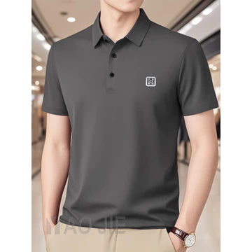 áo thun có cổ áo có cổ nam Áo phông mùa hè áo cộc tay lưới lụa lạnh áo polo cỡ lớn áo phông nam công sở nam áo phông cổ lật phong cách Hàn Quốc