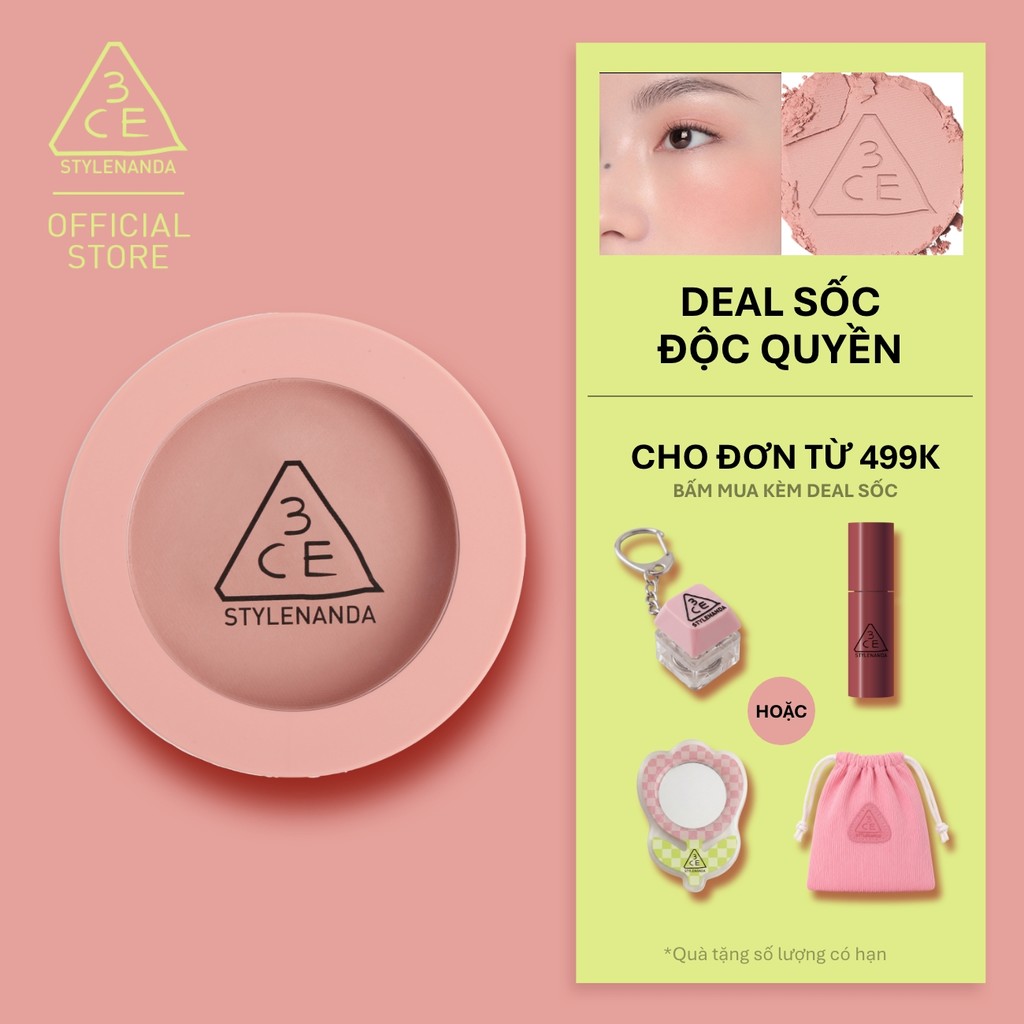 Phấn Má Hồng 3CE Face Blush Chuẩn Màu, Mịn Lì, Tươi Tắn Nhẹ Nhàng Đầy Tự Nhiên, Chuẩn Màu Tệp Lên Da
