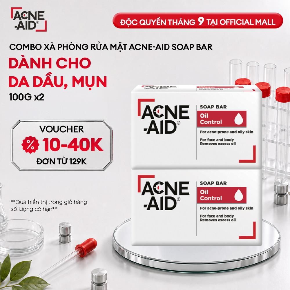 Combo 2 xà phòng rửa mặt và tắm toàn thân Acne-Aid Soap Bar - Dành cho da nhờn và mụn (100g x2)