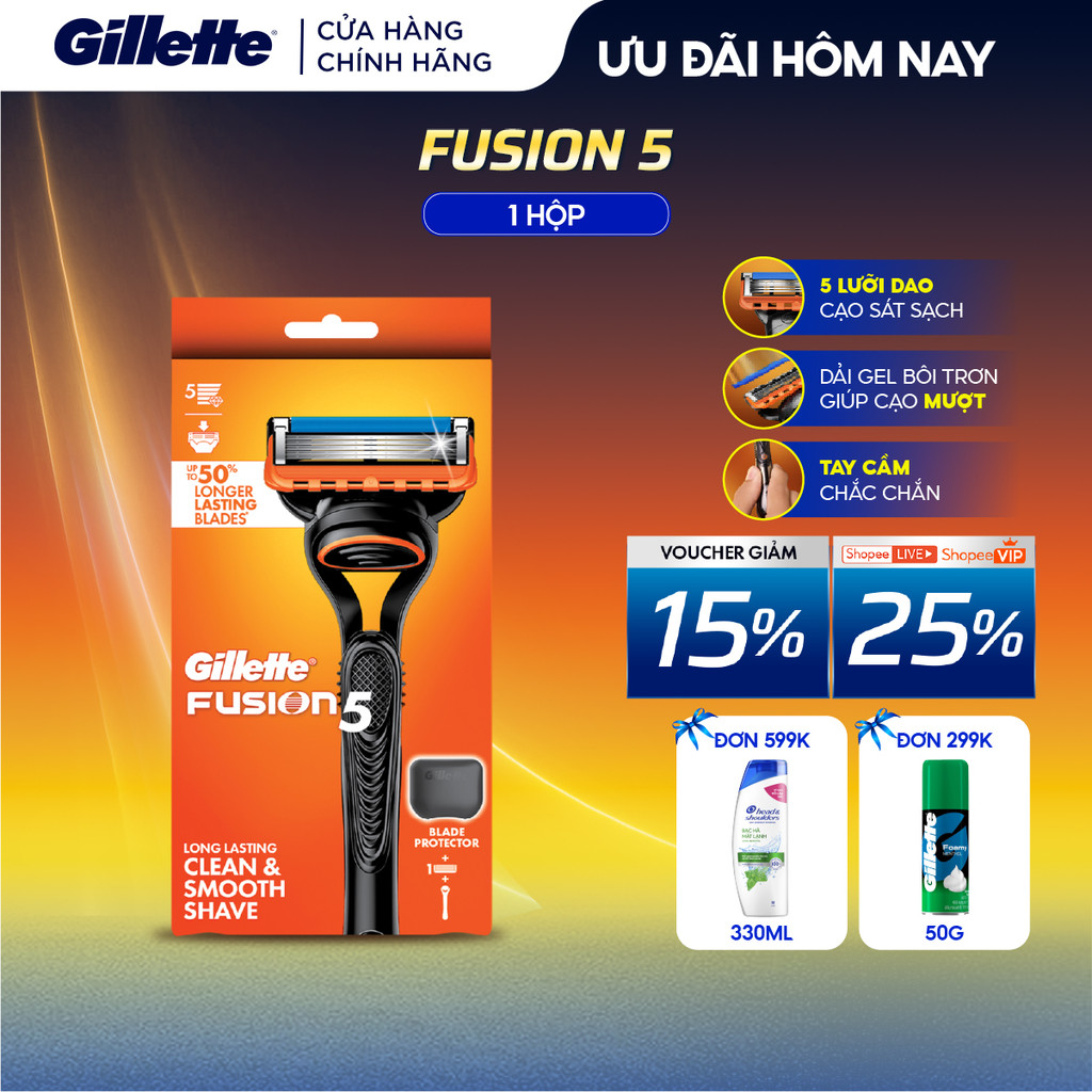 [KOL] Dao Cạo Nam/Lưỡi Dao Cạo GILLETTE Cao Cấp 5 lưỡi Fusion 5