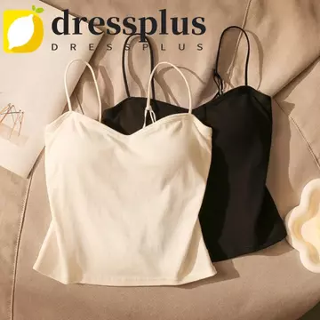 DRESSPLUS Spider Web Crop Top, Áo hai dây hở lưng Slim Fit, Áo Cotton phong cách Hàn Quốc thông thường có miếng lót áo ngực Áo Vest rỗng dạo phố