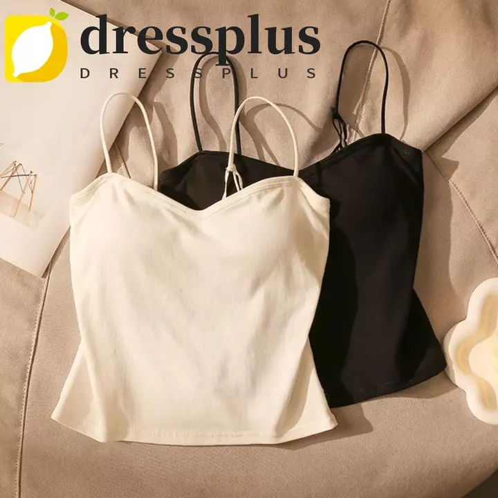 DRESSPLUS Spider Web Crop Top, Áo hai dây hở lưng Slim Fit, Áo Cotton phong cách Hàn Quốc thông thường có miếng lót áo ngực Áo Vest rỗng dạo phố