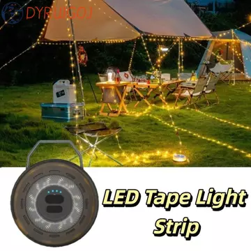Đèn lều DYRUIDOJ, Dây đèn LED Dây đèn LED Đèn đo băng ngoài trời, Đèn đo tay quay Hệ thống lưu trữ điện Đèn LED tán Dải đèn sử dụng ngoài trời