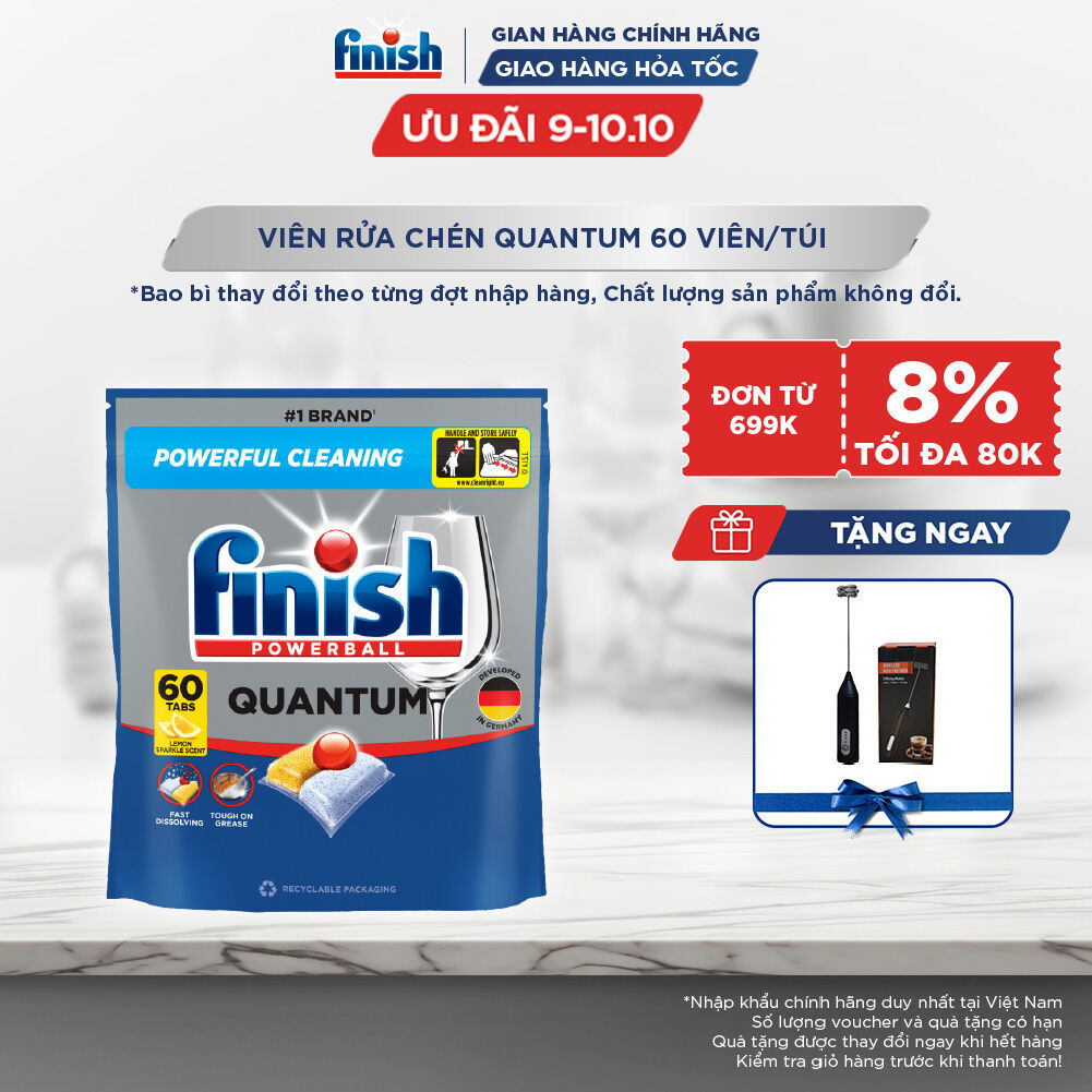 Viên Rửa Chén Finish Quantum 60 viên