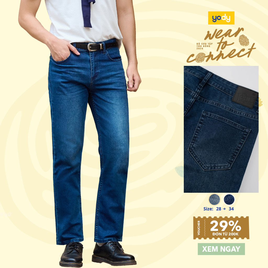 Quần Jeans Nam YODY Dáng Regular Can Túi TRA - MCJE26A019