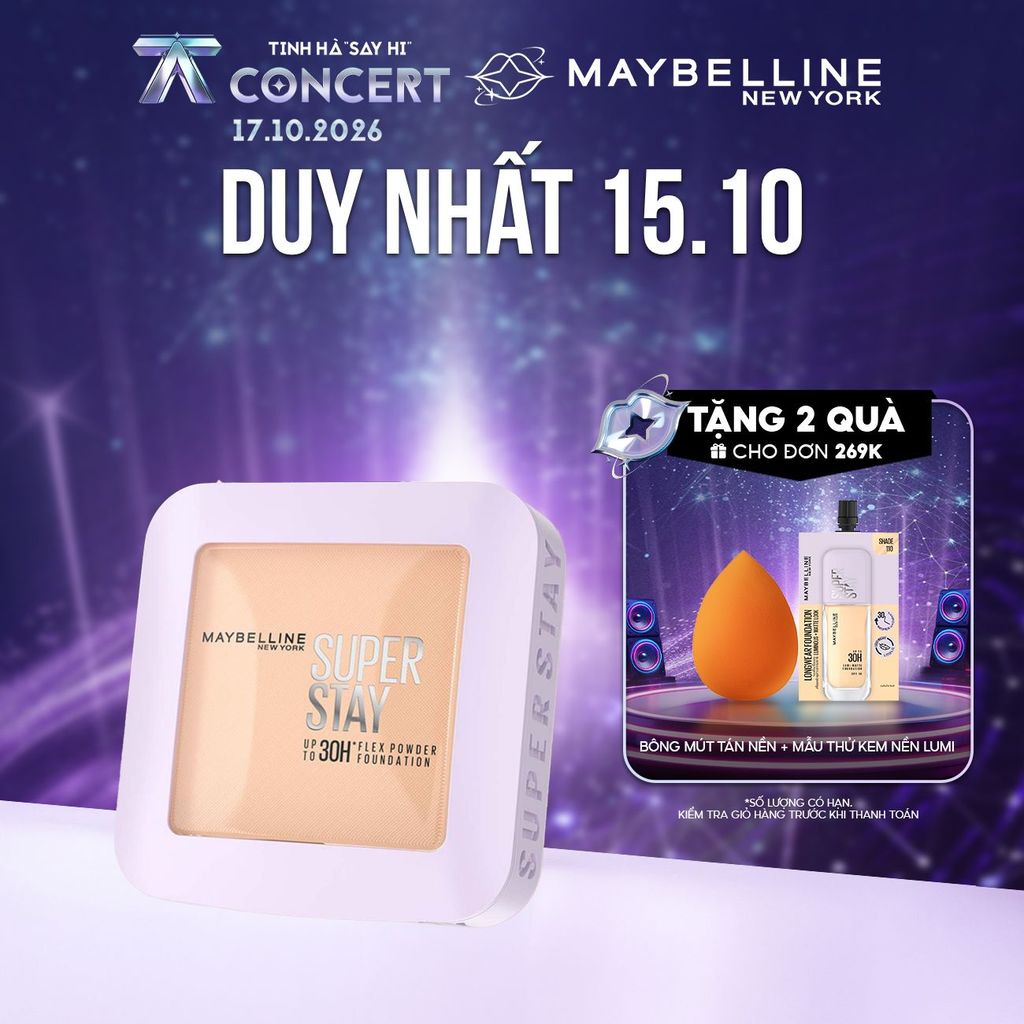 Phấn Phủ Nền Linh Hoạt SuperStay 30H Flex Powder Che Phủ Mịn Lâu Trôi Kiềm Dầu Maybelline New York 9G