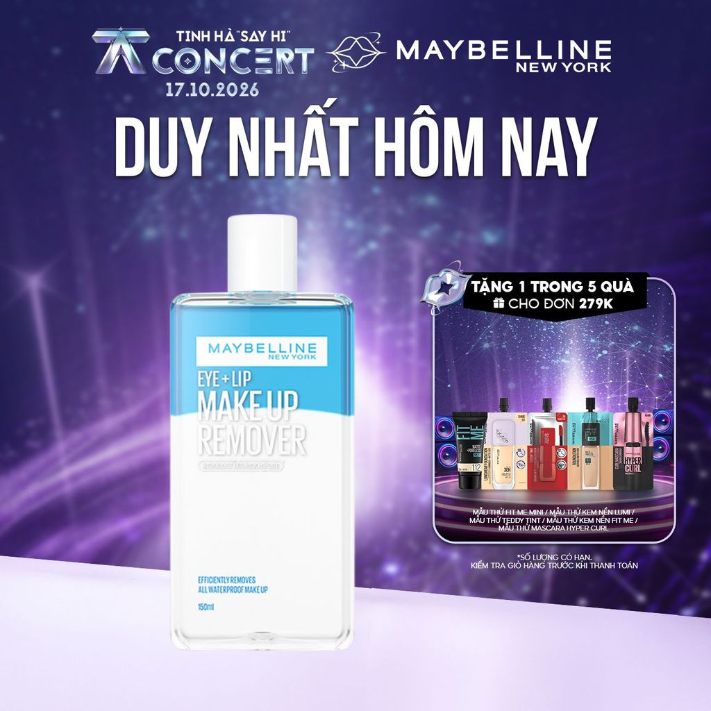 Nước tẩy trang mắt và môi Maybelline New York Eye & Lip Makeup Remover 150ml - ảnh chi tiết 1