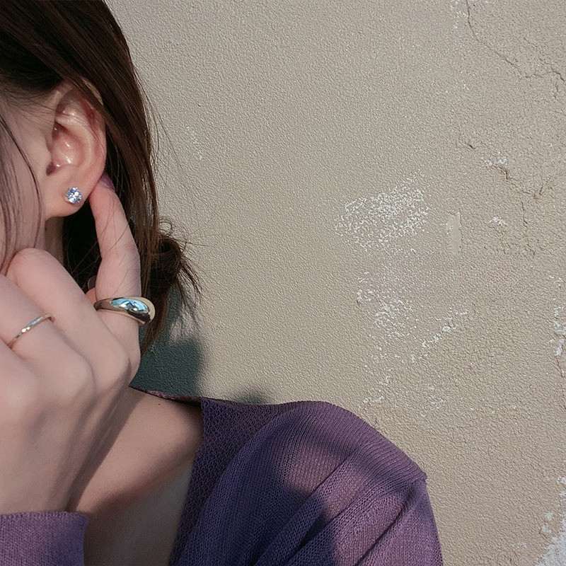 Bông Tai Nhỏ Thời Trang Nữ Đính Kim Cương Zircon