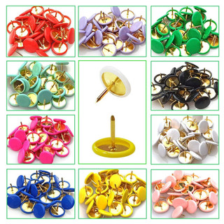100 Chiếc Màu Flat Thumb Tacks Độ Tròn Nhựa Và Kim Loại Flat Thumb Tacks Cho Văn Phòng Trường Học & Sử Dụng Cá Nhân