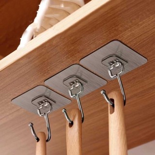 [Bản lớn] Set 10 móc treo đồ đa năng dán tường siêu dính, chịu lực tốt, chất liệu inox không gỉ