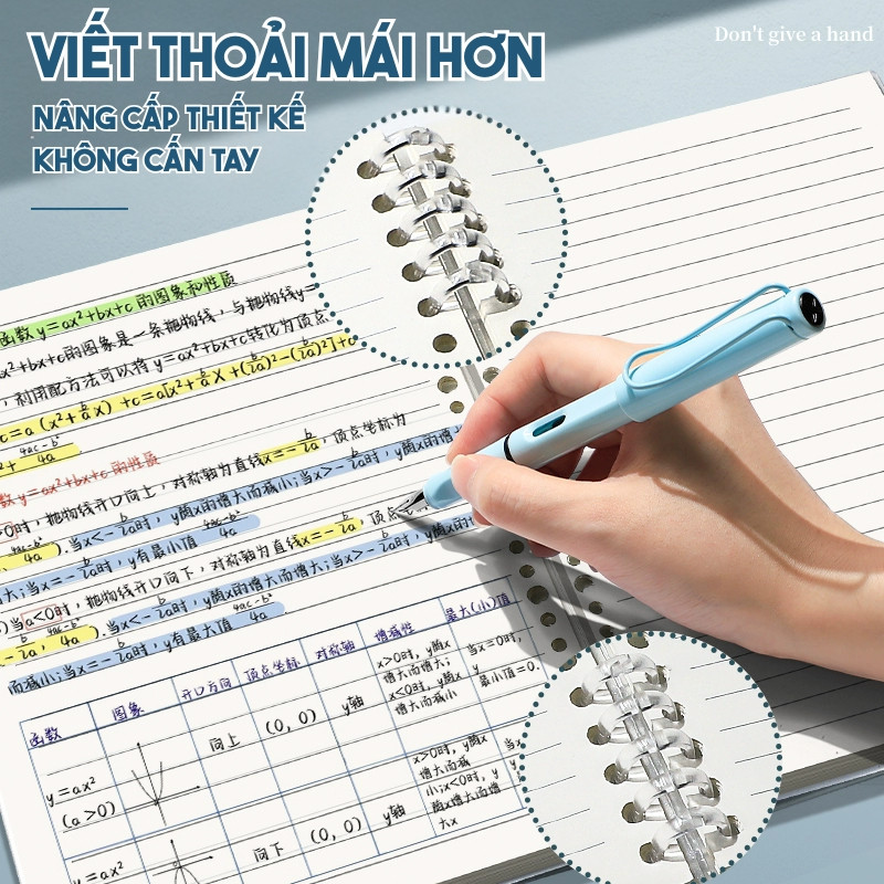 Sổ Còng Ghi Chép Basic A5 B5 120 Trang Tháo Rời - Sổ Tay Bìa Nhựa Trong Suốt, Kẻ Ngang Bullet Journal