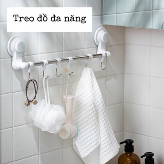 [ Hàng hot - siêu đẹp ] Thanh dán tường có 6 móc treo đồ - đa năng, siêu chắc