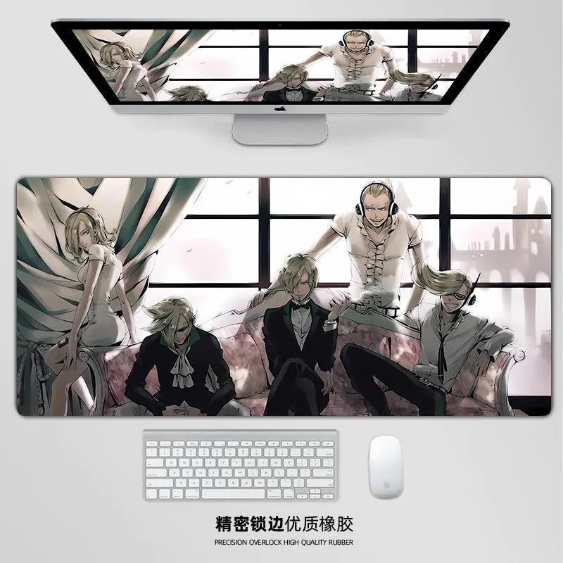 Miếng lót chuột chơi game One Piece Crew - Thảm để bàn Anime Ace Zoro XL, Đế cao su chống trượt 3mm