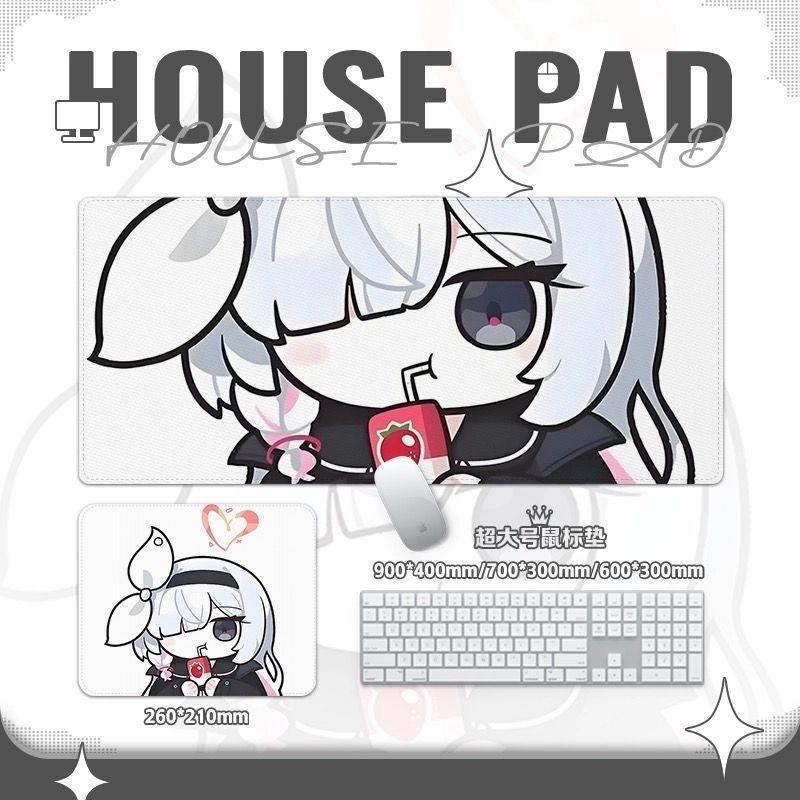 Tấm lót chuột Chibi Blue Archive - Thảm để bàn phiên bản Arona & Plana Q, Đế chống trượt dày 3mm