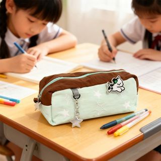 Túi Đựng Bút MKYCO, Bút Chì Dung Tích Lớn Màu Tươi, Ins Star Dog Có Mặt Dây Chuyền Văn Phòng Phẩm Sinh Viên