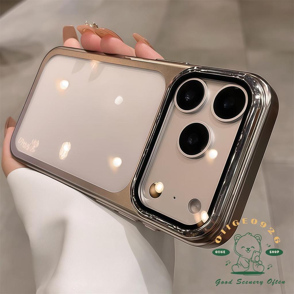 【 Ốp lưng iPhone17 】 Vỏ giữ ống kính mạ điện siêu mỏng màu cam iPhone 17 Pro Max cho vỏ iPhone PC Vỏ cứng chống sốc