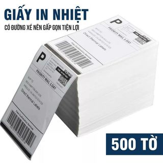 Tệp Giấy In Nhiệt A6 100x150mm Tệp 500 Tờ Có Keo – Giấy In Tem Nhãn, Bill, Vận Đơn Gửi Hàng