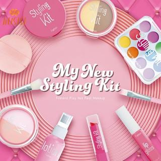 [WUSISI] 1 Bộ Đạo Cụ Trang Điểm Không Độc Hại Cho Bé Gái Giả Vờ Chơi Bộ Mỹ Phẩm Mô Phỏng Với Bảng Phấn Mắt Và Son Môi Applicator MỚI