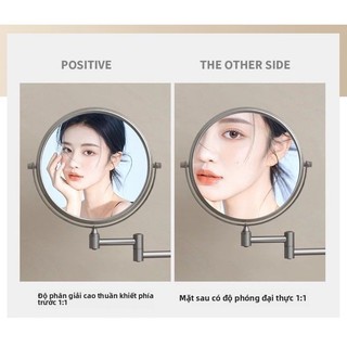【 KOHLER 】Gương trang điểm xoay hai mặt không cần khoan, không ánh sáng, gương phóng đại cạo râu, gương chống sương mù k