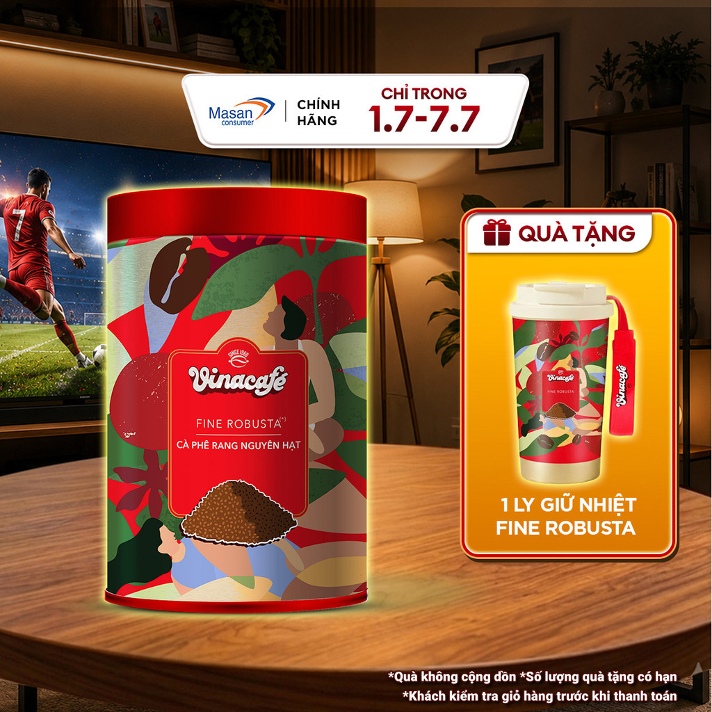 Cà phê rang nguyên hạt Vinacafé 1 lon x 250 g