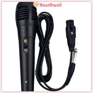 Mic Vocal NETDWELL, Micrô năng động màu đen có dây, Ống giọng nói 3,5 / 6,35mm chuyên nghiệp Ghi âm Karaoke tích hợp