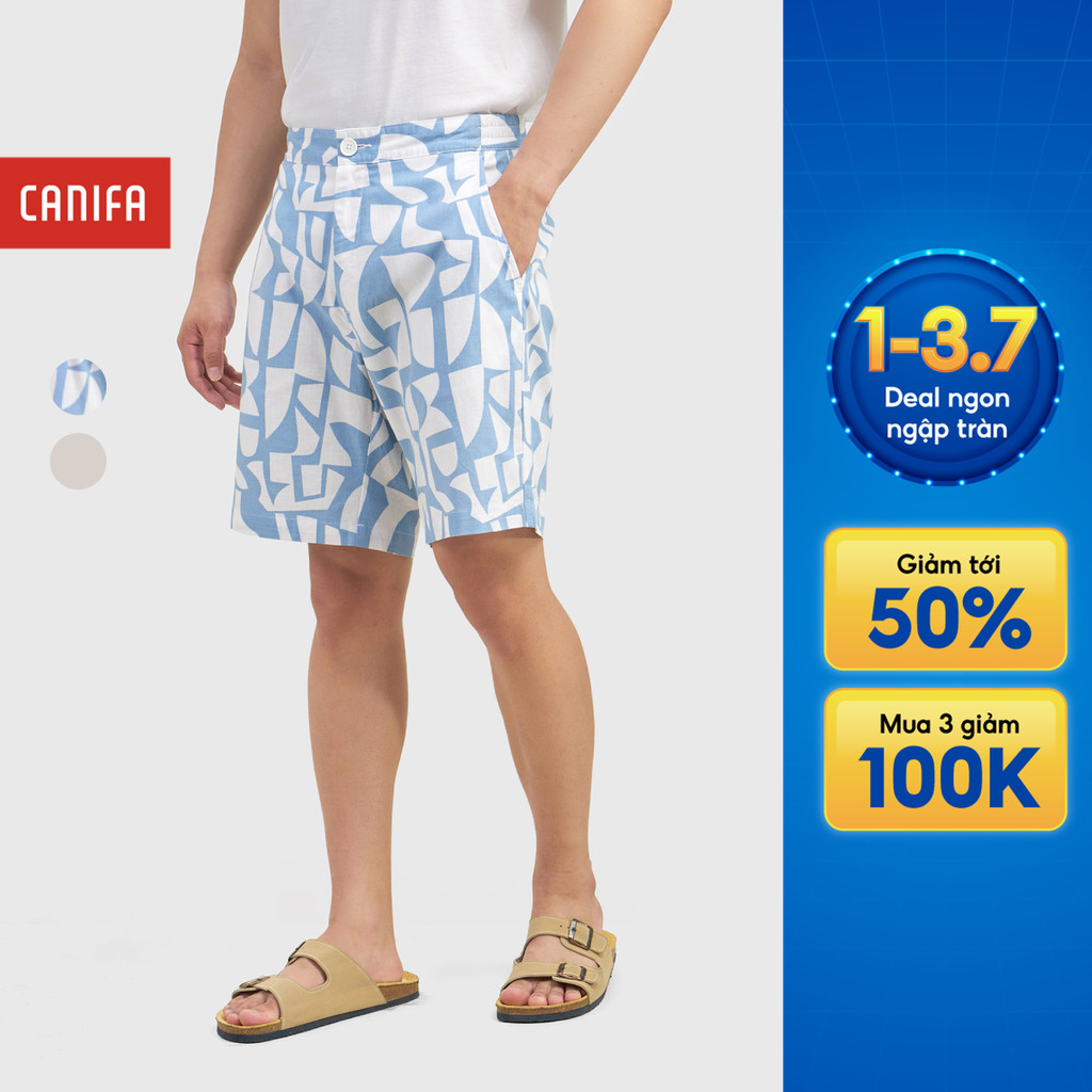 Quần short nam CANIFA form gọng gàng chất liệu cotton mềm mại đứng form 8BS26S014