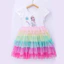 ✿ Váy Tutu xếp tầng cầu vồng ngọt ngào cho bé gái Váy ngắn tay bằng vải Cotton trắng nhiều lớp Trang phục mùa hè