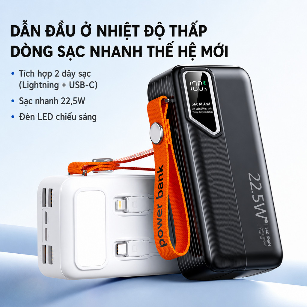 Sạc Dự Phòng 50000mAh Sạc Nhanh 22.5W Có Đèn Led Màn Hình Led | BigBuy360 - bigbuy360.vn