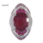 Một thế giới| Lấp Lánh Kẻ Sọc Giả Đá Ruby Nhẫn Đính Hôn Ban Nhạc Nữ Trang Sức