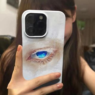 Mắt Xanh Mắt Thời Trang Thích Hợp Cho iPhone 16 15 ProMax XS 17 ProMax 13 16 XSMAX XR 12 Pro 14 Pro 11 17 Pro 15 Pro Ốp Điện Thoại Silicon Chống Va Đập