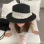 Thiết Kế Niche Phong Cách Hàn Quốc Chấm Bi Flat Top Hat Mùa Hè Phù Hợp Với Tấm Che Mặt Nhỏ Kính Sinh Viên ins Style