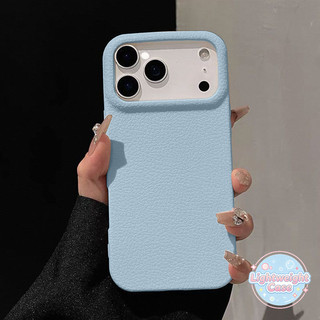 Ốp Lưng Cho IPhone 17 13 16 11 15 12 14 Pro Max Air 15 16 14 Plus Morandi Blue Luxury Skin Feel Da Kết cấu Đứng Bìa mềm