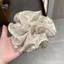 Đầu Organza Hoa Ngọc Trai Cao Cấp Aurora Scrunchy Tóc Vòng Sang Trọng Sợi Lưới Đầu Dây Bóng Tóc Đầu Dây