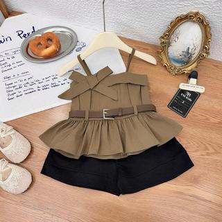 S335-[tomnaukids] Set áo dây nơ quần đen kèm nịt cho bé gái size từ 8-35Kg