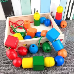 Câu đố ghép hình dạng màu QEARY, Trò chơi kết hợp đầy màu sắc Đồ chơi bằng gỗ, Thiết kế đính cườm cho trẻ em Chất liệu gỗ Đồ chơi đính cườm đầy màu sắc ngộ nghĩnh Đồ chơi trẻ mới biết đi