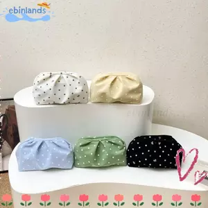 Túi vệ sinh mềm EBINLANDS, Túi trang điểm nhẹ có dây kéo lớn, Túi đựng du lịch chấm bi mềm mại di động ấm cúng dành cho nữ