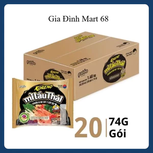 Thùng 20 Gói Mì Koreno Lẩu Thái 74g – Chính Hãng, Date Mới, Giá Tốt
