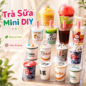 Bộ Đồ Chơi Trà Sữa Mini DIY Nhựa An Toàn Bóp Mềm Giải Áp Lực Rèn Kỹ Năng Tay Mắt Cho Trẻ Màu Đa Dạng