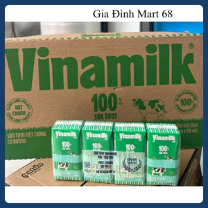 Thùng 48 hộp sữa tươi tiệt trùng Vinamilk có đường 110 ml(date mới)