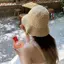 HFSHY Nữ Mùa Hè Rơm Người Cá Mũ Dệt Độc Đáo Thoáng Khí Màu Trơn Chống Nắng Mũ Đi Bộ Đường Dài Đi Xe Đạp Cắm Trại 1 Chiếc VN